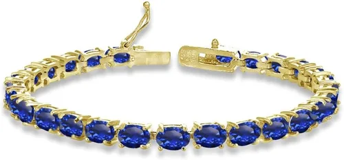 Vista 24 de B. BRILLIANT Pulsera para mujer, pulsera de piedra natal, 0.236 x 0.157 pulgadas, de corte ovalado, auténtica o sintética, pulseras de plata de ley
