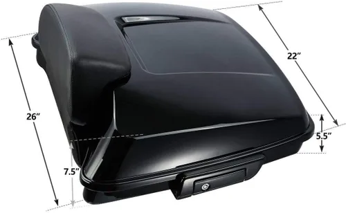 Vista 2 de TCT-MOTORPARTS Paquete turístico de 5.5 pulgadas con almohadilla de respaldo para Harley Touring modelos Road King, Road Glide, Street Glide