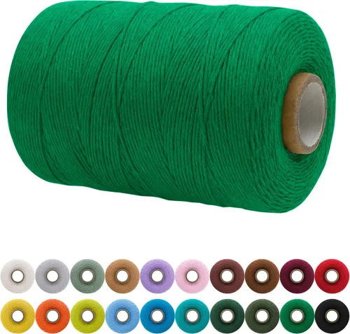 Vista 36 de JeogYong Cordón de macramé de un solo hilo 3 mm x 109 yardas (328 pies) Cuerda de algodón suave Hilo de macramé de 3 mm, suministros de macramé