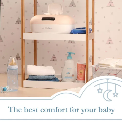 Vista 6 de La Caresse Calentador de toallitas para bebés, esenciales para bebés, dispensador de toallitas húmedas, pantalla digital con ajustes de calor