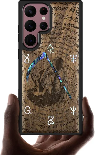 Vista 9 de Carveit Funda hecha a mano para Galaxy S22 Ultra (segadora de llantas)