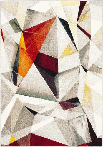 Vista 21 de SAFAVIEH Porcello Collection - Alfombra decorativa de 2 pies 3 pulgadas x 4 pies, gris claro y naranja, diseño abstracto moderno, no desprende