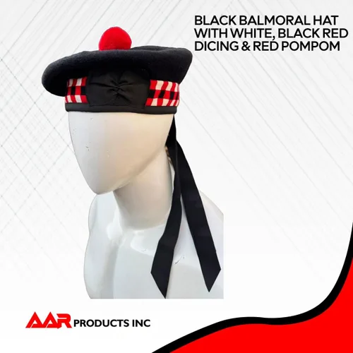Vista 14 de AAR Gorros Glengarry Balmoral Kilt Scottish para hombre en dados y lisos 100% lana Piper 52-62