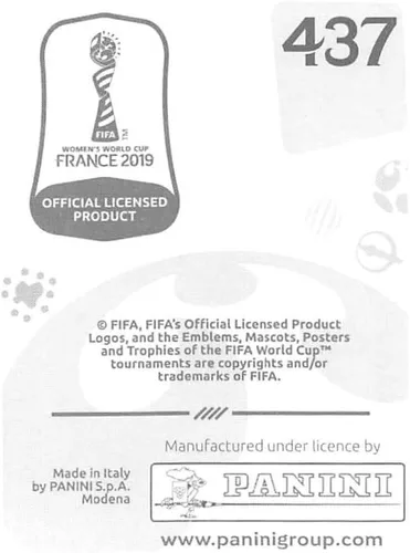 Vista 2 de Panini FIFA Copa Mundial Femenina Francia 2019 Calcomanías de Álbumes (solo adhesivo individual) Fútbol #437 Nipawan Panyosuk Tailandia 2 pulgadas