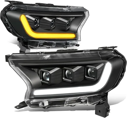 Vista 7 de Auto Dynasty Conjunto de faros LED DRL compatible con Ford Ranger XL XLT 2019 2020 2021 2022, faros delanteros de doble proyector con señal de giro