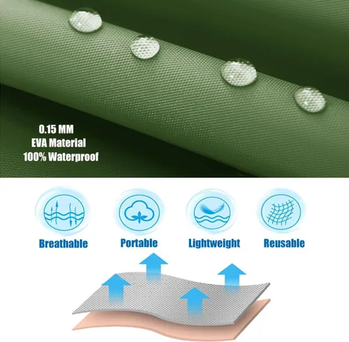 Vista 45 de Chaqueta de lluvia para niños, paquete de 2 ponchos de lluvia para niños, impermeables reutilizables para niños y niñas, impermeable, para exteriores