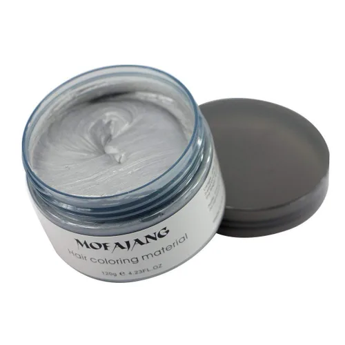 Vista 2 de NYKKOLA Cera unisex para el cabello, tinte de color crema para peinar, pomada de peinado natural, lavable temporal, fiesta cosplay (gris mate ceniza)