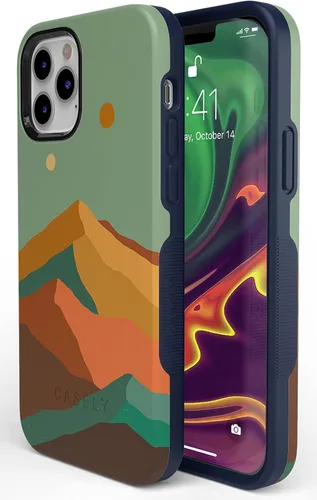 Vista 4 de Casely Funda para iPhone 12/12 Pro Endless Peaks Colorblock Mountain Compatible con MagSafe Diseño protector audaz