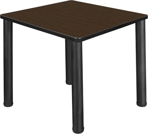 Vista 8 de Regency Kee - Mesa cuadrada pequeña para sala de descanso de 30 pulgadas, parte superior de cerezo, patas negras
