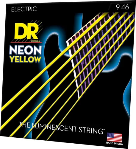 Vista 38 de DR Strings NBE-9 - Cuerdas para guitarra eléctrica de color azul neón de alta definición, cuerda ligera, 9-42