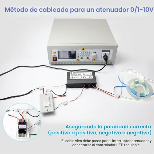 Vista 9 de Controlador LED regulable de 12 V 100 W, 5 en 1 Triac/ELV/MLV/0-10V/1-10V/PWM/V-R, fuente de alimentación de CA a CC, transformador LED impermeable