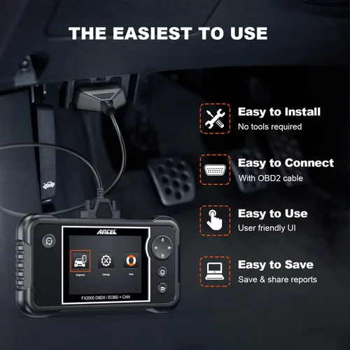 Vista 8 de ANCEL FX2000-US Escáner OBD2 Herramienta de Diagnóstico, Escáner de Airbag de Transmisión ABS SRS, Lector de Códigos de Motor, Herramienta