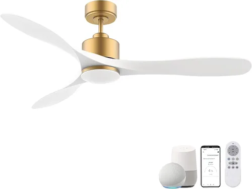 Vista 10 de cumilo Ventiladores de techo inteligentes de 52 pulgadas con luz y control remoto, luces LED regulables, motor de CC silencioso, control a través