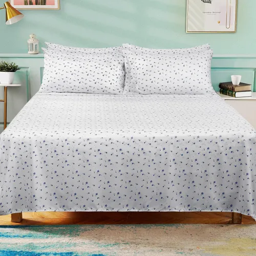 Vista 7 de HOMEIDEAS 6 piezas de sábanas impresas tamaño matrimonial, sábanas de microfibra cepillada extra suave con patrón de 1800 hilos, bolsillo profundo