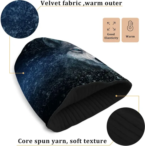 Vista 3 de ALAZA Gorro de invierno reversible para mujer y hombre, gorro de punto de calavera reversible