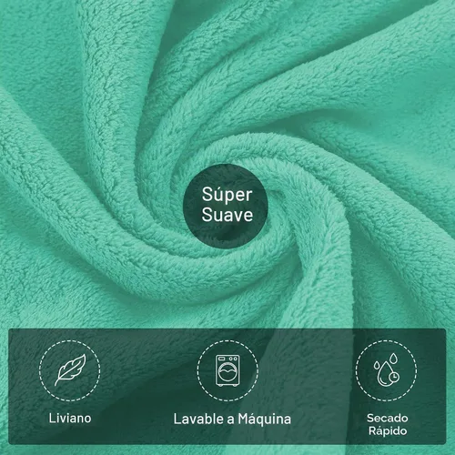 Vista 7 de TENSTARS Toallas de baño de seda con dobladillo para liquidación de baño - 27 x 55 pulgadas - Ligeras, delgadas, de secado rápido - Toalla Aqua Green
