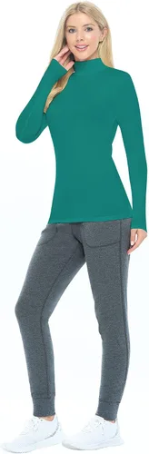 Vista 2 de Natural Uniforms Camiseta de manga larga con cuello alto falso para mujer