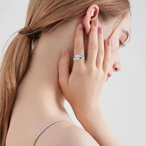 Vista 5 de Let ThemJust BreatheFaith Over Fear Anillo de plata de ley 925, regalo inspirador para mujeres y hombres, envoltura curativa, abierto, ajustable