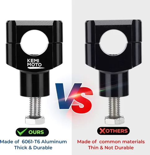 Vista 4 de KEMIMOTO Elevadores de manillar de motocicleta de 1 pulgada, elevadores de motocicleta de aleación de aluminio, compatibles con Sportster Softail