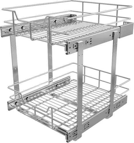 Vista 25 de Organizador de gabinete extraíble de 9 pulgadas de ancho x 17 pulgadas de profundidad, cajones deslizantes para organizadores de cocina