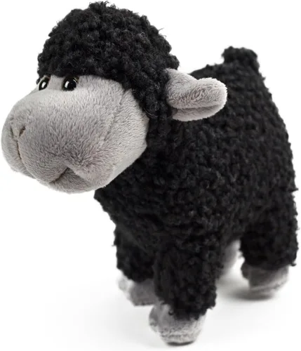 Vista 6 de Peluche de cordero de oveja, suave y lindo juguete de peluche de cordero negro, juguetes de peluche de ovejas para niños, regalos para niños