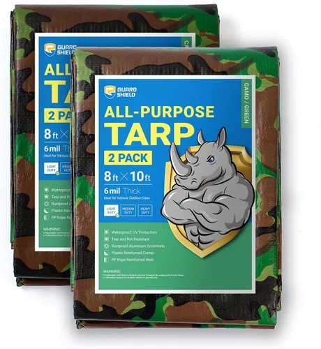 Vista 16 de GUARD SHIELD Lona de camuflaje resistente impermeable de 6 x 6 pies, lona de camuflaje cubierta de polietileno de 10 mil