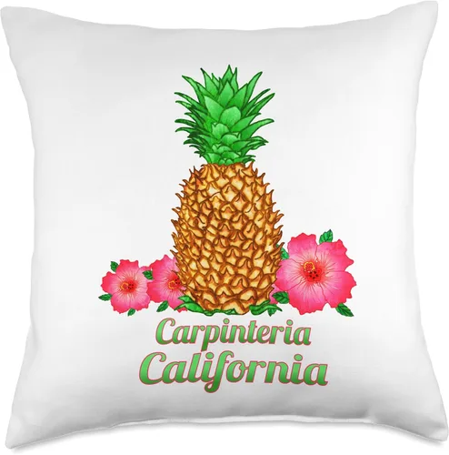 Vista 4 de I Love Carpinteria California CA Pineapple Floral Throw Pillow