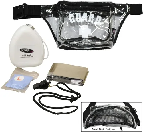 Vista 5 de Kemp USA Riñonera con Lifeguard Essentials Supply Pack, Negro -, Riñonera
