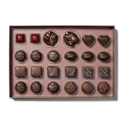 Vista 6 de Ethel M Chocolates Caja de regalo de 24 piezas de la colección de chocolate negro de primera calidad, sabores exóticos, limón, vainilla, caramelo