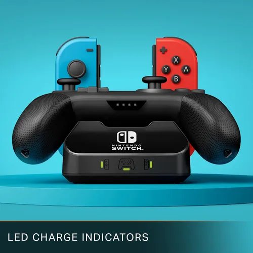 Vista 4 de PowerA Controller Charging Base for Nintendo Switch, Black, Wireless Controller charging, Charge, rechargeable battery, Nintendo Switch, Joy-Con