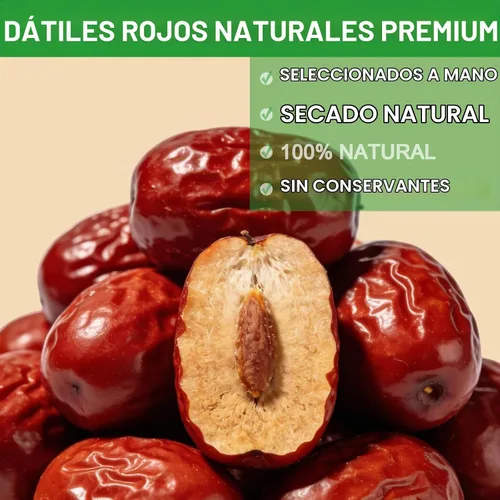 Vista 3 de Trxamzy Dátiles rojos chinos de azufaifo seco natural premium, sin OMG, 1 libra, para aperitivos, hornear, té, sopa