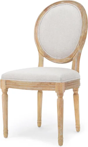 Vista 7 de Christopher Knight Home Phinnaeus Silla de comedor de tela beige de poliéster (juego de 2), juego de 2 piezas