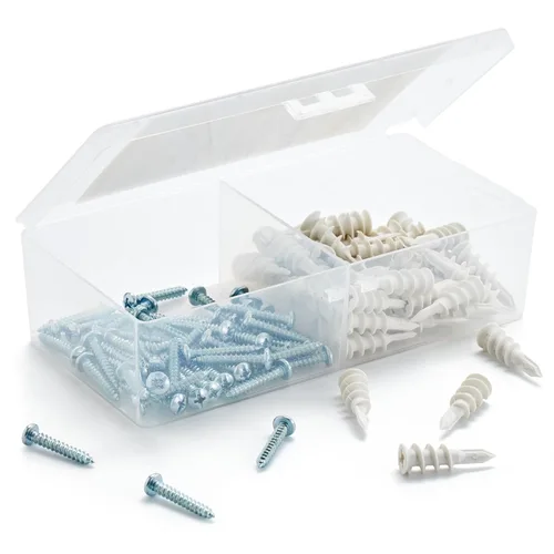 Vista 8 de Qualihome Kit de anclajes de yeso autoperforantes pequeños N.6 de plástico con tornillos