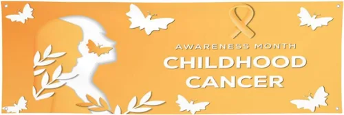 Vista 11 de Cartel del mes de concientización sobre el cáncer infantil de 24 x 71 pulgadas, decoraciones para porche, patio, tapiz de fondo, suministros