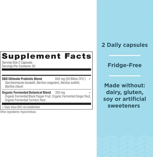 Vista 3 de Ancient Nutrition Proteína en polvo multicolágeno, sin sabor, 100 porciones + probióticos SBO, Ultimate, 60 cápsulas