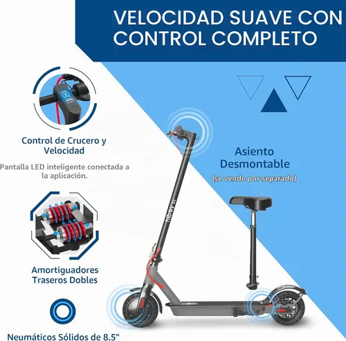Vista 6 de Hiboy S2 Electric Scooter - 8.5" Solid Tires - Up to 17 Miles Long-Range