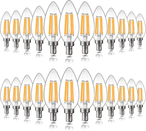 Vista 20 de ALAMPEVER Paquete de 6 bombillas para lámpara de techo, equivalente a 40W, foco E12 de candelabro, foco LED regulable de 330 lm, 2200 K blanco