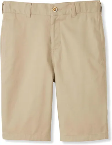 Vista 9 de French Toast Boys Flat Front Stretch Twill Shorts with Adjustable Waist in Standard and Extended Kids Sizes Navy, 6 Azul marino