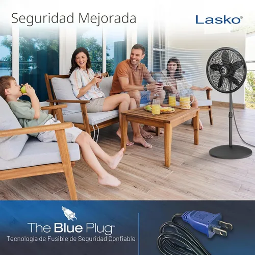 Vista 6 de Pedestal Ventilador, ajustable, Negro, 18-pulgadas Lasko Productos 1827 , Plástico, Negro, 18 pulgadas
