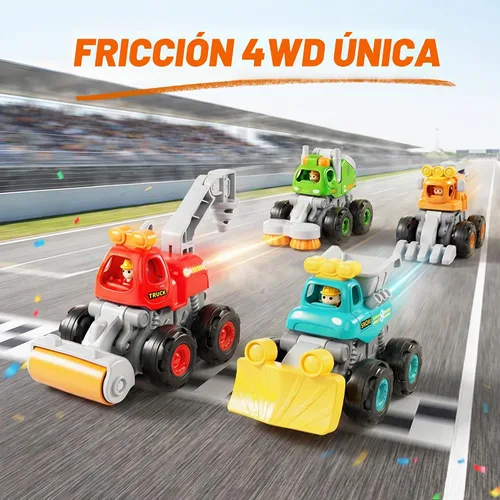 Vista 4 de iPlay, iLearn Camiones de construcción de acrobacias para niños pequeños