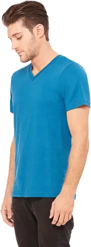 Vista 2 de Bella Canvas 3005 - Camiseta unisex de manga corta con cuello en V, 3005, XL, Azul celeste oscuro