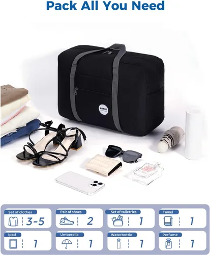 Vista 5 de WANDF Bolsa de viaje para artículos personales de Spirit Airlines de 18 x 14 x 8 pulgadas, bolsa de viaje debajo del asiento, equipaje de mano