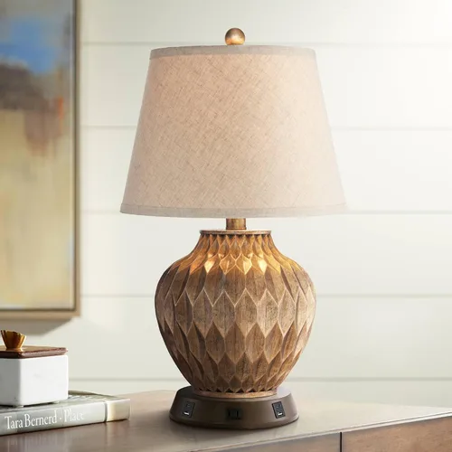 Vista 10 de 360 Lighting Buckhead - Juego de 2 lámparas de mesa pequeñas de estilo tradicional de 22 pulgadas de alto, urna geométrica de bronce cálido