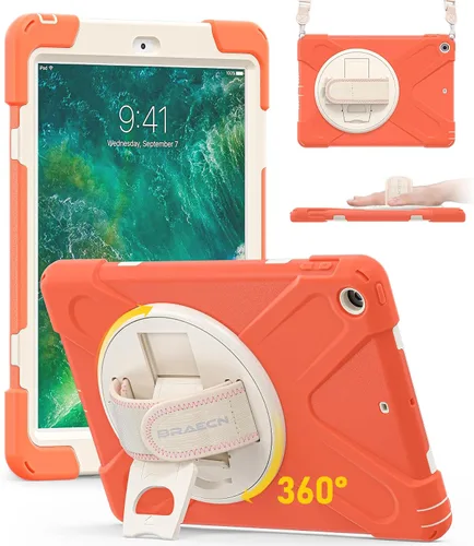 Vista 12 de BRAECN Funda para iPad 6ª/5ª Generación, Funda iPad 9.7 2018/2017 - Resistente a Prueba de Golpes con Soporte para Lápices, Correa de Hombro