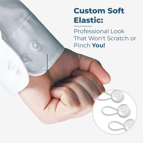 Vista 4 de Comfy Clothiers 3-Pack Collar Extenders for Men - Button Expanders for Shirts