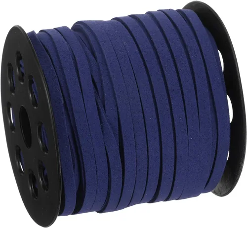 Vista 19 de uxcell Cordón de gamuza, 49.21 yardas, 0.197 in, cuerda plana de hilo de cuero para bolso, bolso, cordones de zapatos, manualidades, fabricación