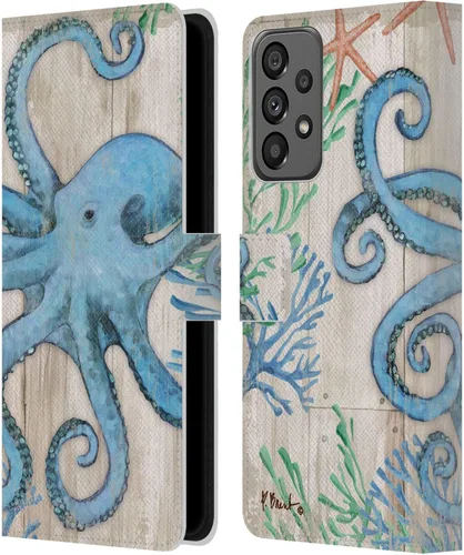 Vista 8 de Head Case Designs Officially Licensed Paul Brent Agate Mermaid Coastal Leather Wallet Case Compatible with Samsung Galaxy A73 5G (2022)