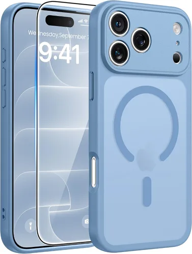 Vista 67 de FNTCASE - Funda para iPhone 16 Pro: magnética, mate, translúcida, de grado militar, protectora contra caídas, resistente, fina, duradera y a prueba