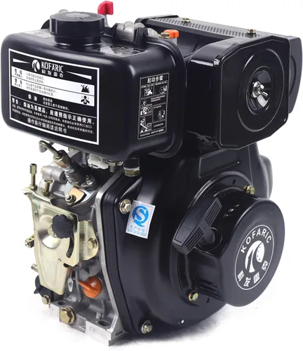 Vista 8 de Motor diésel 406CC 4 tiempos 10HP Motor diesel de eje horizontal de un solo cilindro con sistema de refrigeración por aire de inyección directa