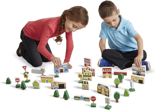 Vista 3 de Melissa & Doug - Juego de piezas de madera para jugar a armar una ciudad